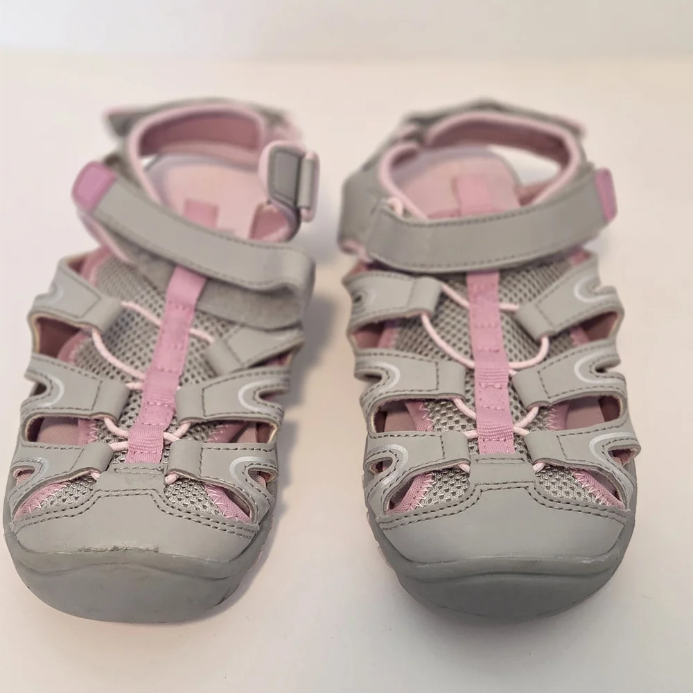 Pink and Gray Girls SZ 2 Sandals with Comfortable Sole and Breathable Design